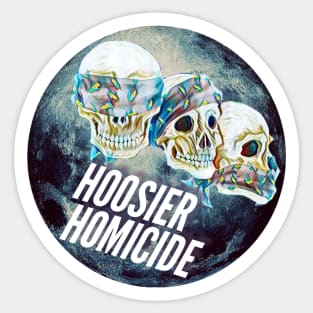 Hoosier Homicide Blue Moon Skulls Sticker